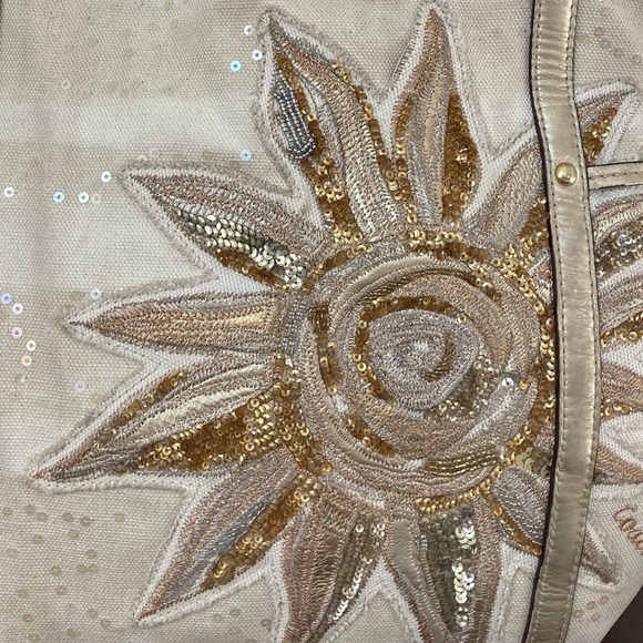 Coach Audrey Sun Starfish Sequin Cinched Tote Limited Edition Rare Shoulder Bag - Picture 2 of 14